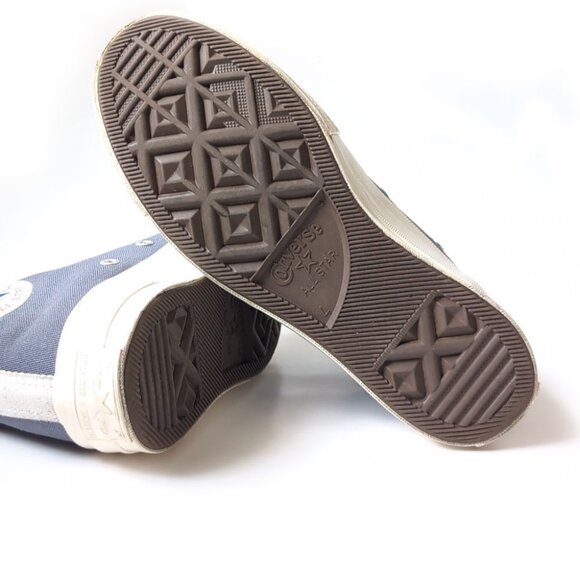 Comme Des Garcons PLAY Gray Converse High Top Sneakers Womens Size 6 - Picture 8 of 9